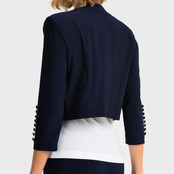 Joseph Ribkoff Cover up Jacket 10 Womens Silky Knit Style 32083 Black - Picture 3 of 12